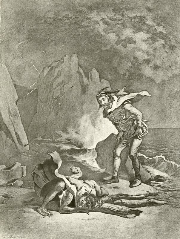 La tempestad. Acto II, Escena II de Felix Octavius Carr Darley