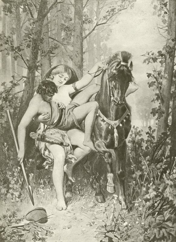 Venus y Adonis. Poemas (grabado) de Felix Octavius Carr Darley