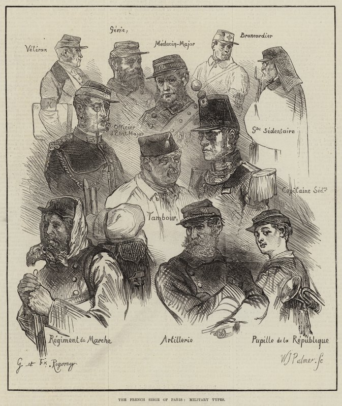 El sitio francés de París, tipos militares de Felix Regamey