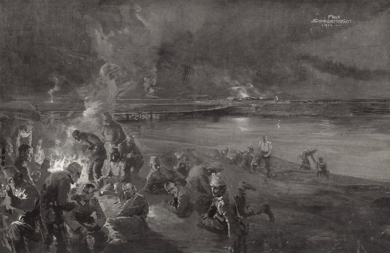 Alemánes en guardia en el río Mosa de Felix Schwormstadt
