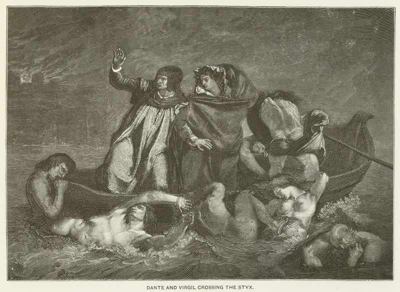 Dante y Virgilio cruzando el Estigia de Ferdinand Victor Eugene Delacroix