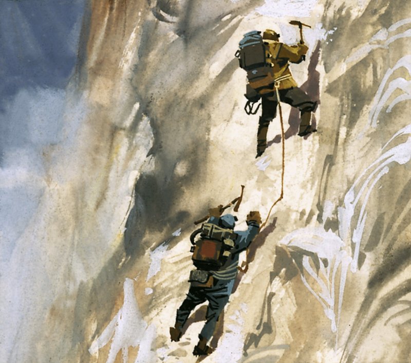 Hillary y Tensing en las laderas del Everest de Ferdinando Tacconi