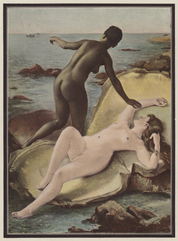 Dos perlas (lito de color) de Fernand Le Quesne