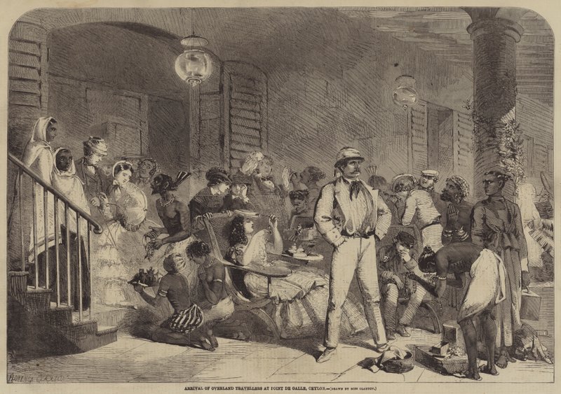 Llegada de viajeros por tierra a Point de Galle, Ceilán de Florence Claxton