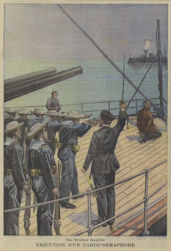 Un traidor británico: ejecución de un señalero de semáforo a bordo de un buque de guerra de Fortune Louis Meaulle