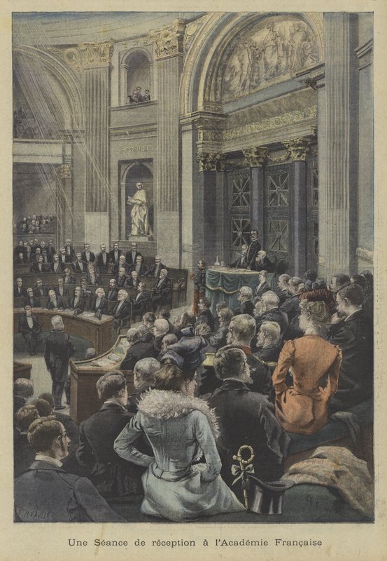 Una sesión de recepción en la Academia Francesa, París de Fortune Louis Meaulle