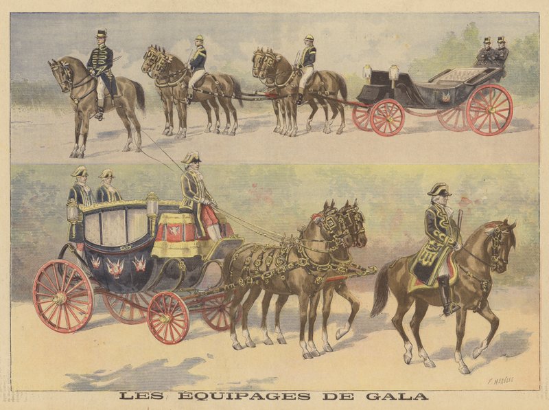 Carrozas utilizadas por el zar y la zarina de Rusia en su visita a Francia de Fortune Louis Meaulle