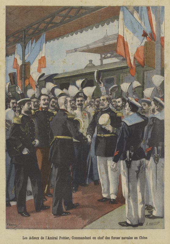 Despedidas del almirante Edouard Pottier, comandante de las fuerzas navales francesas en China de Fortune Louis Meaulle
