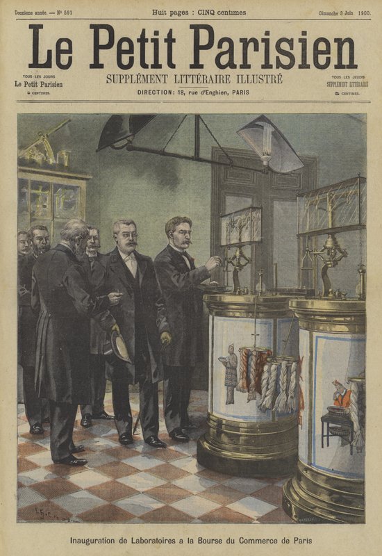 Inauguración de laboratorios en la Bolsa de Productos de París de Fortune Louis Meaulle