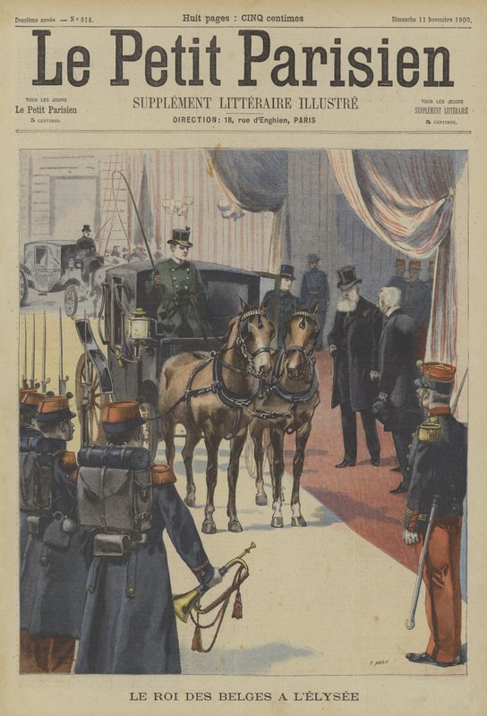 Leopoldo II, Rey de los Belgas, en el Palacio del Elíseo, París de Fortune Louis Meaulle