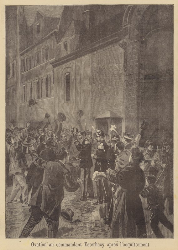 Ovation para el Mayor Esterhazy después de su absolución de Fortune Louis Meaulle