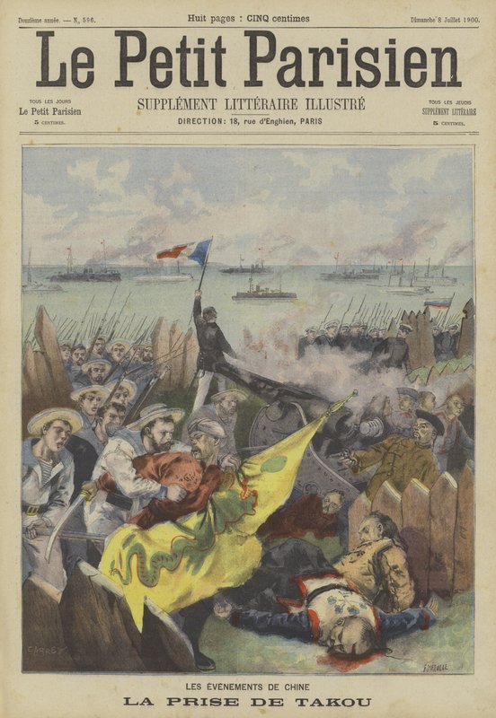 La captura de Taku por los aliados durante la Rebelión de los Bóxers, China de Fortune Louis Meaulle