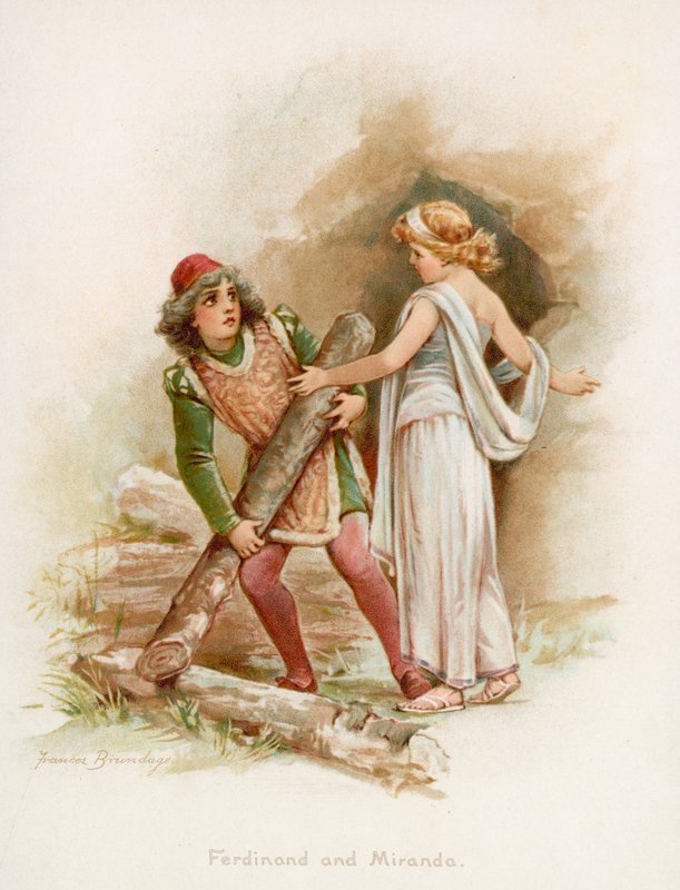 Ferdinand y Miranda de La Tempestad de Shakespeare de Frances Brundage