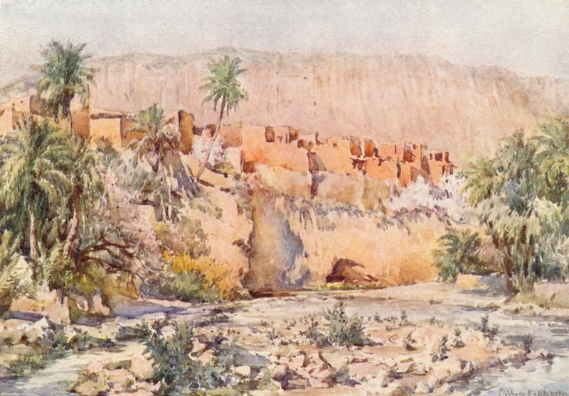 En el corazón de un oasis (litografía en color) de Frances Nesbitt