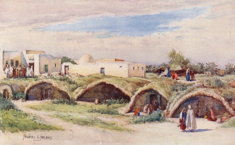 Antiguas cisternas púnicas, Cartago (litografía en color) de Frances Nesbitt