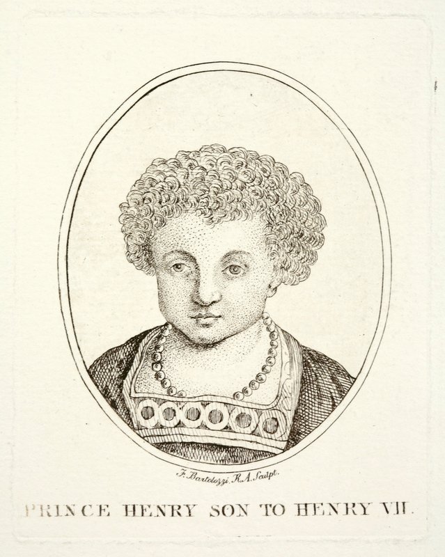 Príncipe Enrique, el futuro Rey Enrique VIII, hijo de Enrique VII y Isabel de York de Francesco (after) Bartolozzi