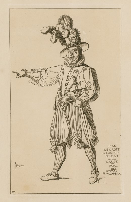 Jean le Grott de Lucerna, guardia del Papa, 1613 de Francesco Villamena
