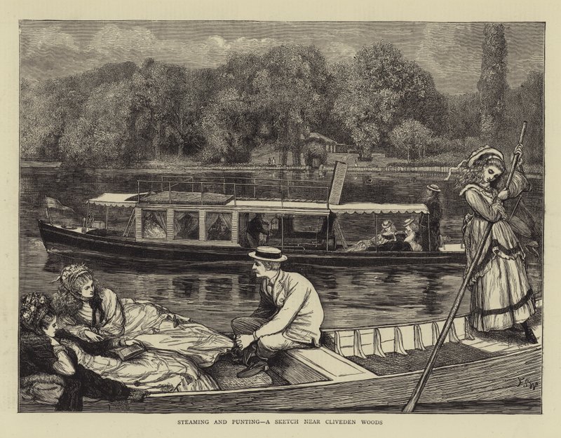 Vapor y Remo, un Boceto cerca de Cliveden Woods de Francis S. Walker
