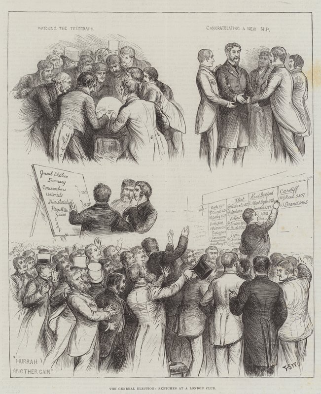 La elección general, bocetos en un club de Londres de Francis S. Walker