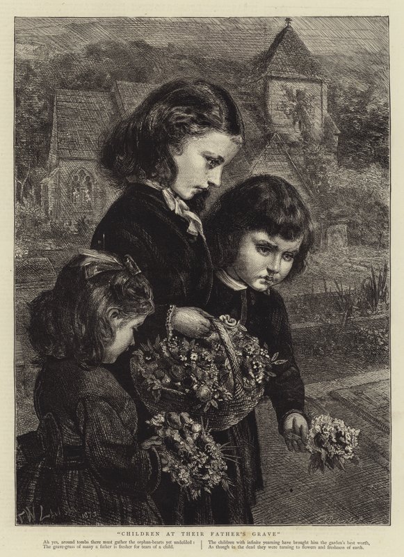 Niños en la tumba de su padre de Francis Wilfred Lawson