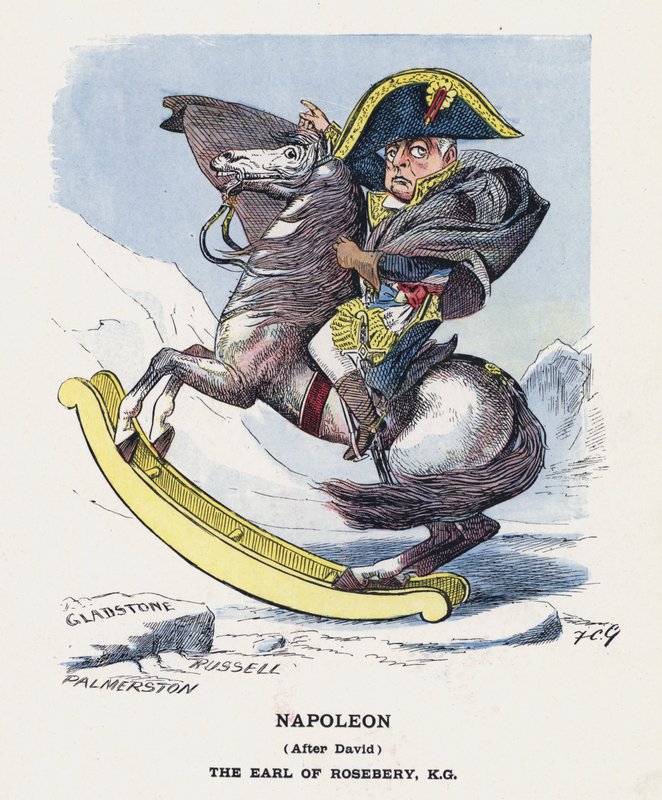 Napoleón, Después de David, El Conde de Rosebery (litografía en color) de Francis Carruthers Gould