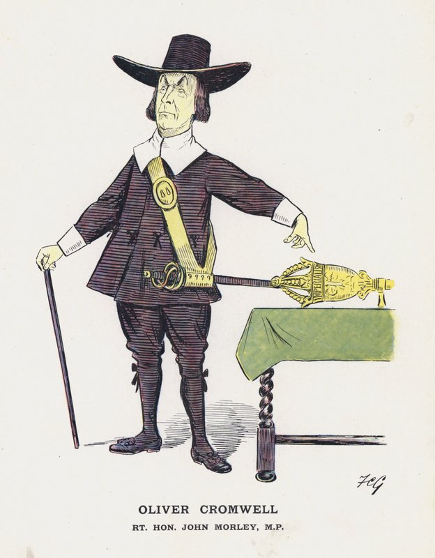Oliver Cromwell, Rt Hon John Morley (litografía en color) de Francis Carruthers Gould