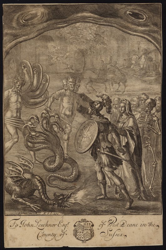 Eneas, Sibila, Centauros, Gerión, Briareo, Hidra, Quimera de Francis Cleyn