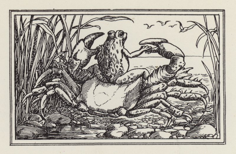 Otro libro de versos para niños: Cangrejo y rana (litografía) de Francis Donkin Bedford