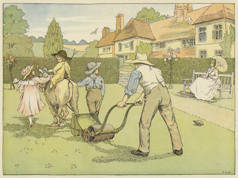 Jardinero (litografía en color) de Francis Donkin Bedford