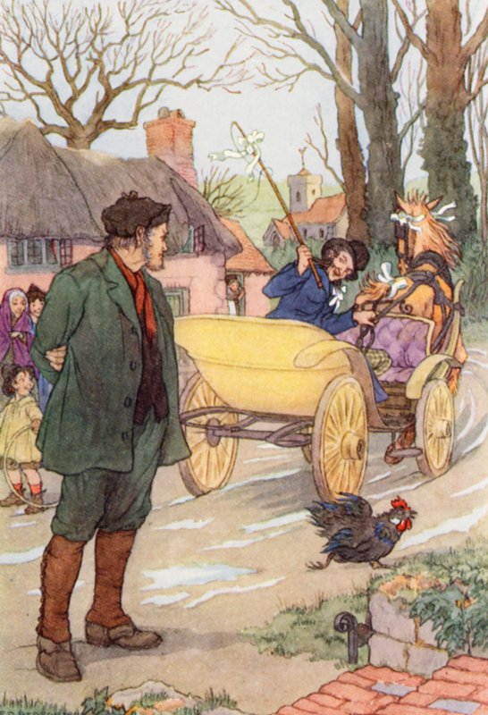 Ilustración de El grillo en la chimenea de Charles Dickens (litografía en color) de Francis Donkin Bedford