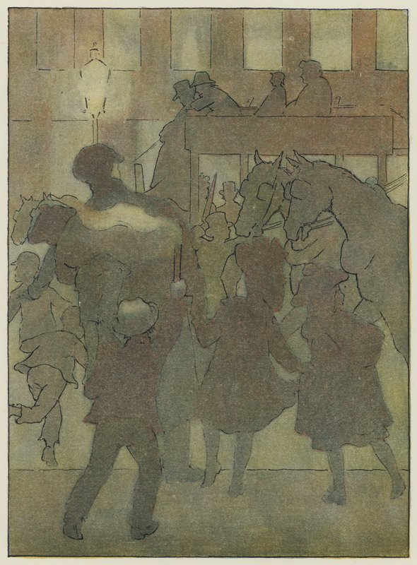 Londres: In a London Fog (litografía en color) de Francis Donkin Bedford