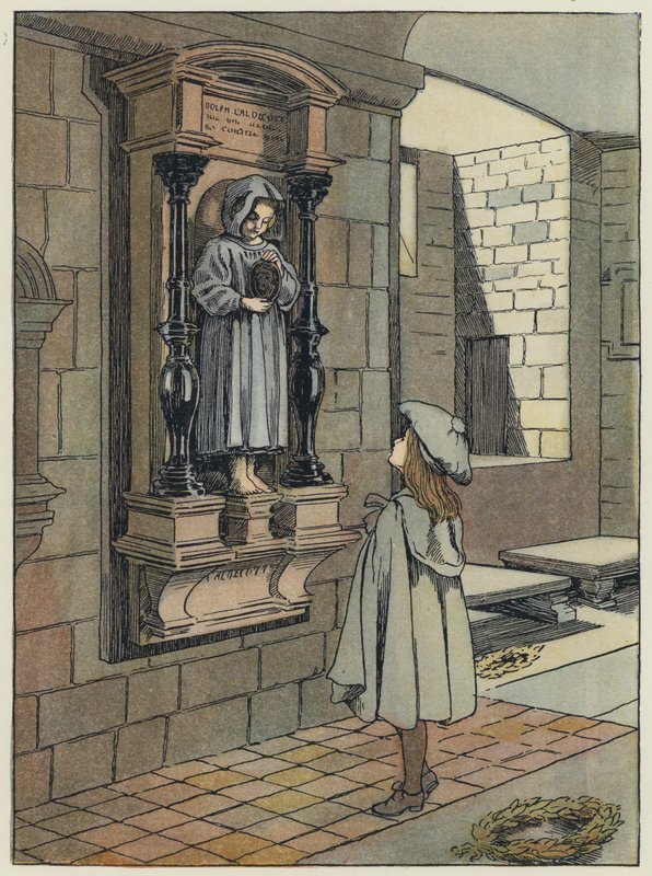 Londres: The Caldecott Memorial, Cripta de San Pablo (litografía en color) de Francis Donkin Bedford