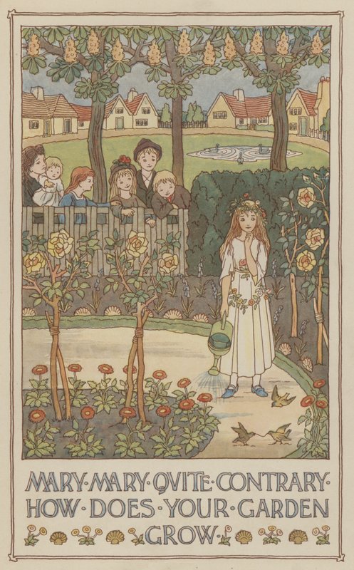 Mary Mary bastante contrario cómo crece su jardín (litografía en color) de Francis Donkin Bedford