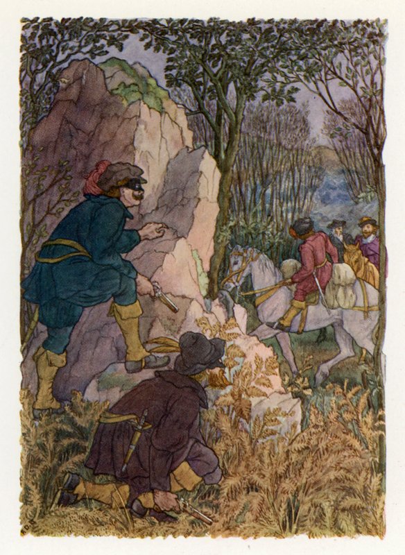 Merrie England: Emboscada (litografía en color) de Francis Donkin Bedford