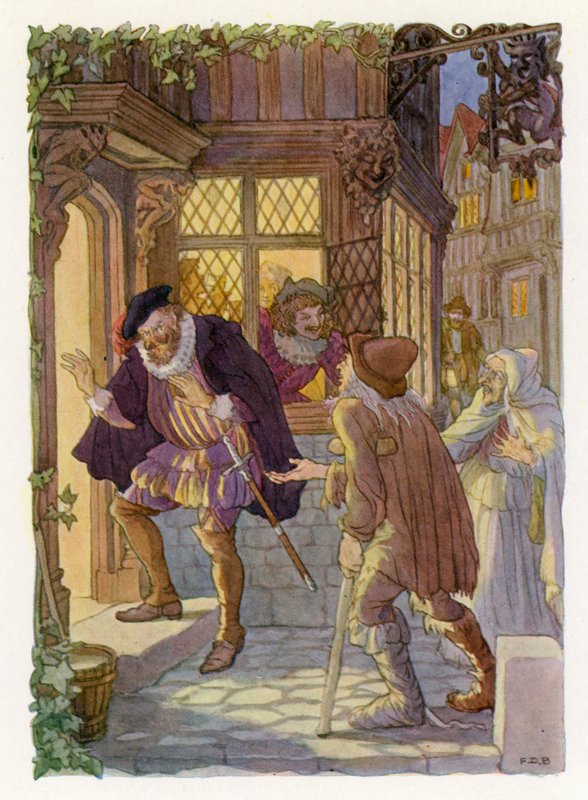 Merrie England: Bedlam Beggars (litografía en color) de Francis Donkin Bedford