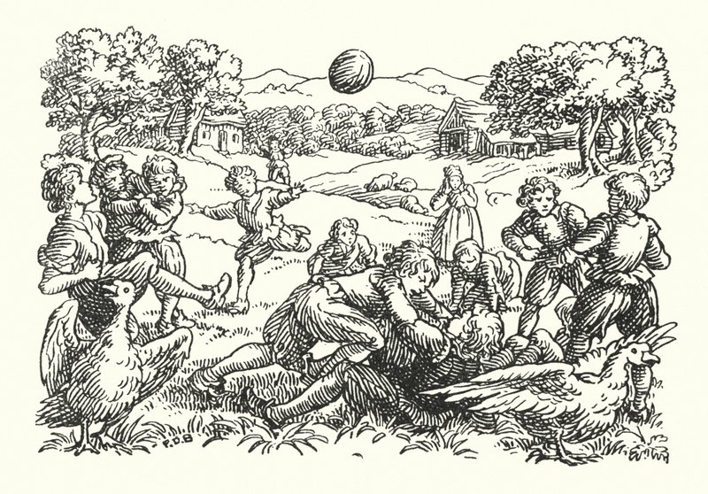 Merrie England: Fútbol (litografía) de Francis Donkin Bedford