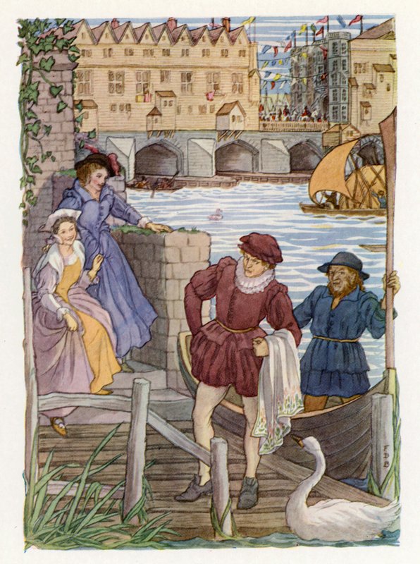 Merrie England: London Bridge (litografía en color) de Francis Donkin Bedford
