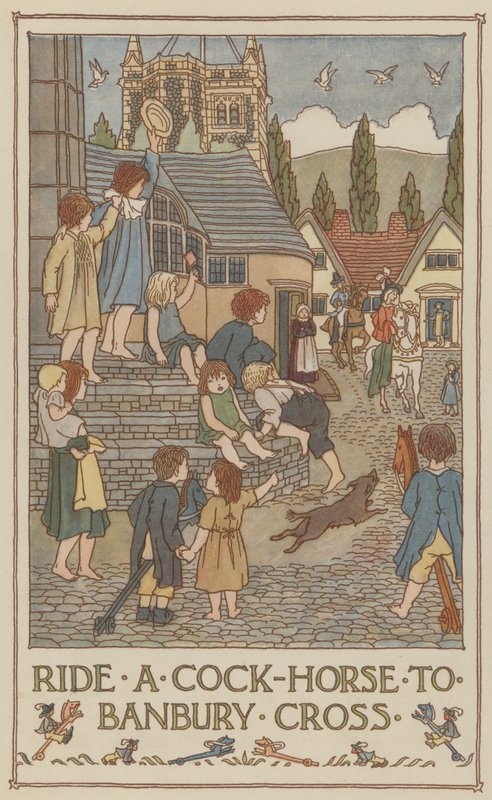 Ride a cock-horse to Banbury Cross (litografía en color) de Francis Donkin Bedford