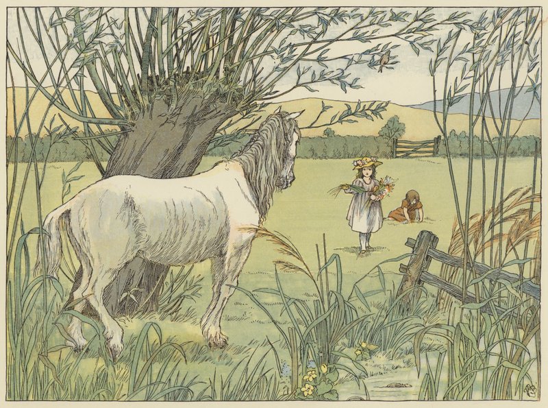 The Old Bus Horse (litografía en color) de Francis Donkin Bedford