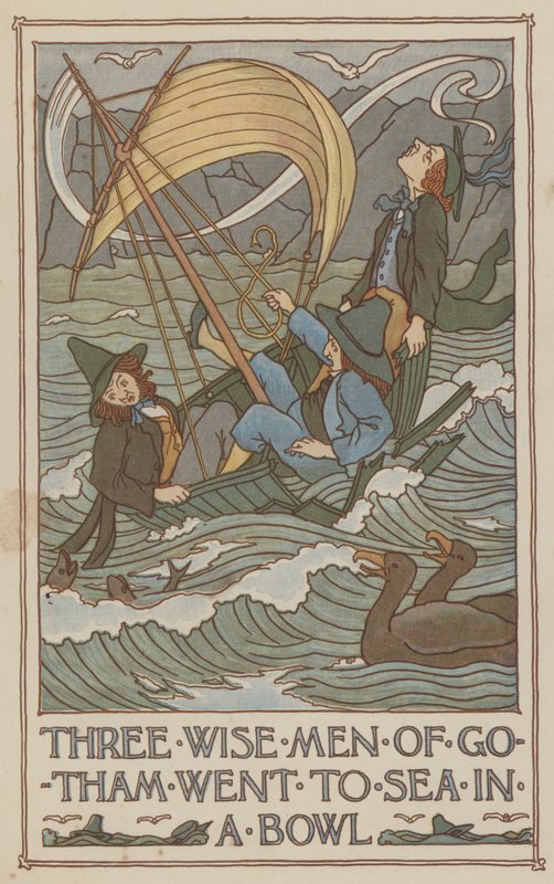 Los Reyes Magos de Gotham se hicieron a la mar en un cuenco (litografía en color) de Francis Donkin Bedford