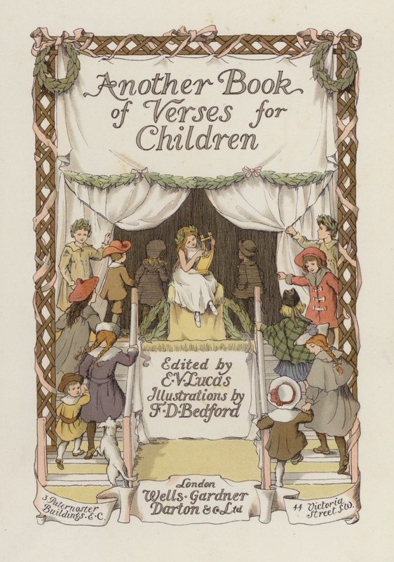 Ilustración de la portada de Otro libro de versos (litografía en color) de Francis Donkin Bedford