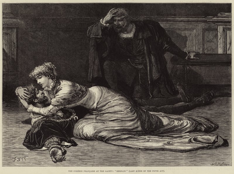 La Comédie Française en el Gaiety, Hernani, última escena del quinto acto de Francis S. Walker