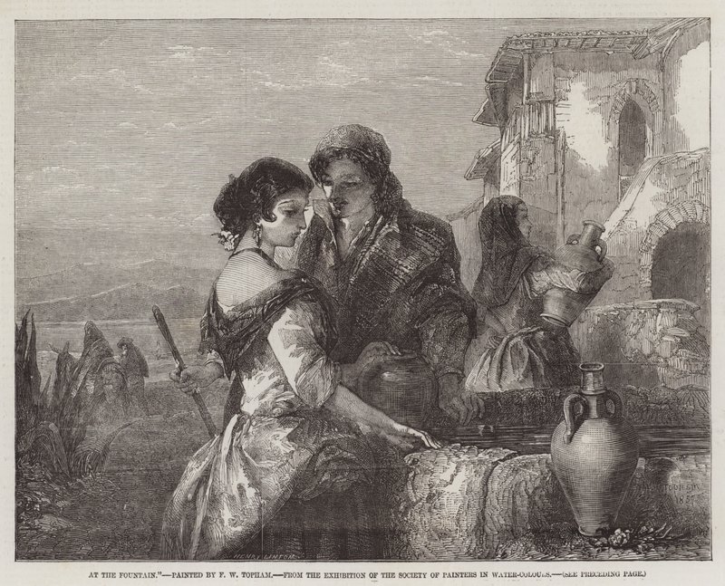 En la fuente, de la Exposición de la Sociedad de Pintores en Acuarela de Francis William Topham