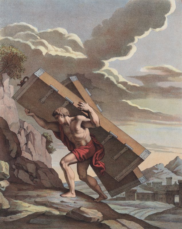 Sansón llevando las puertas de la ciudad de Gaza a la cima de la colina que domina Hebrón de Francois Verdier
