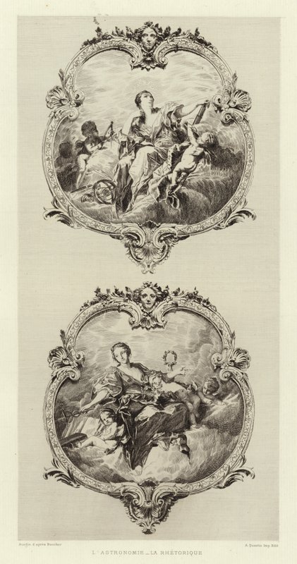 La astronomía, la retórica (grabado) de Francois (after) Boucher