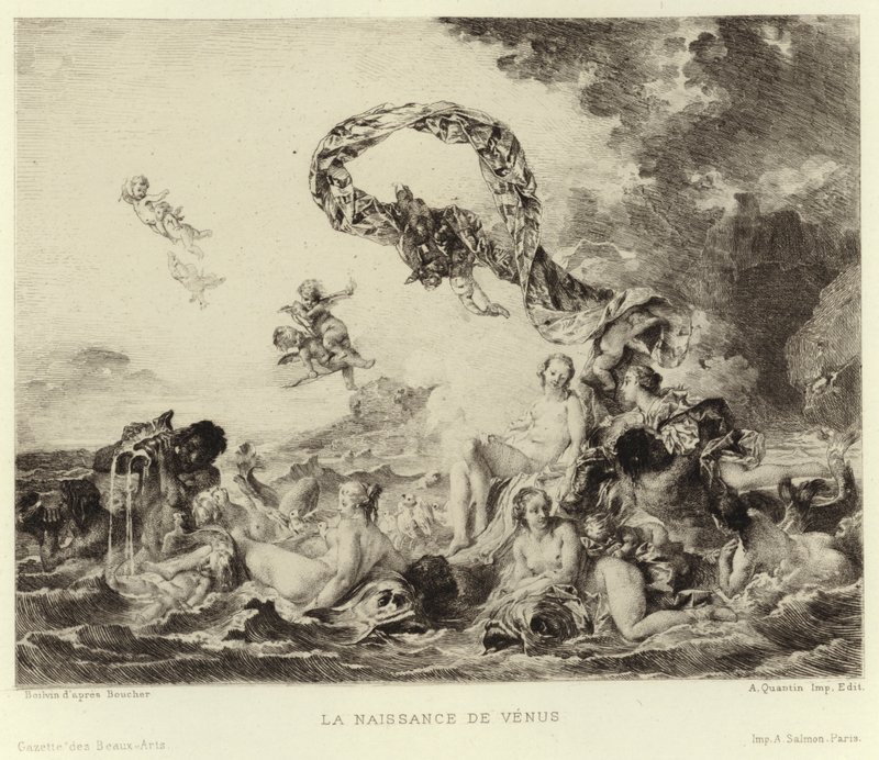 El Nacimiento de Venus de Francois (after) Boucher