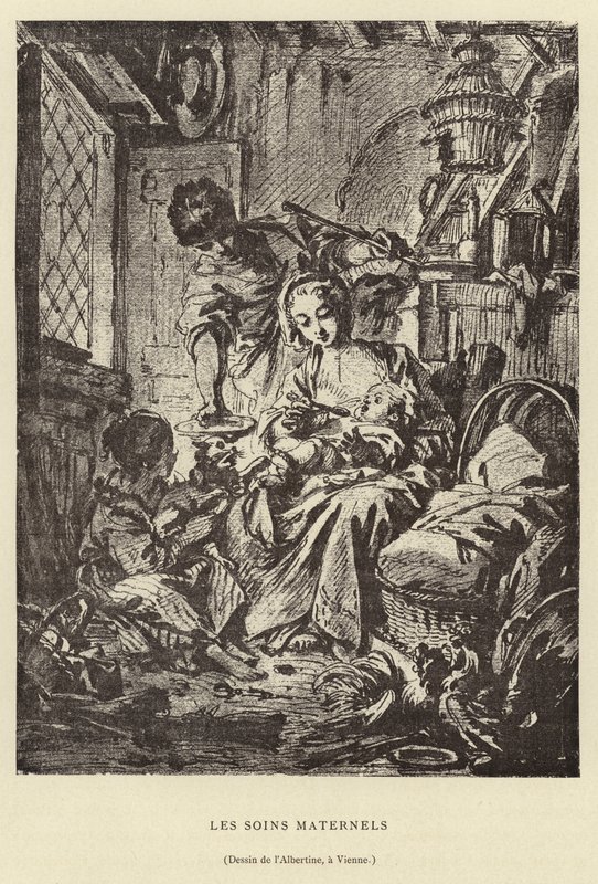 Los cuidados maternales de Francois (after) Boucher
