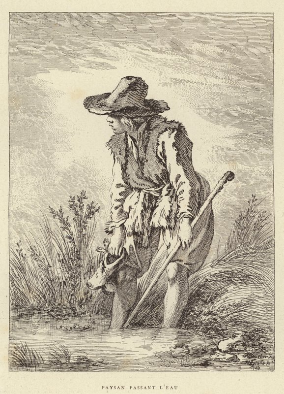Campesino Cruzando el Agua de Francois (after) Boucher