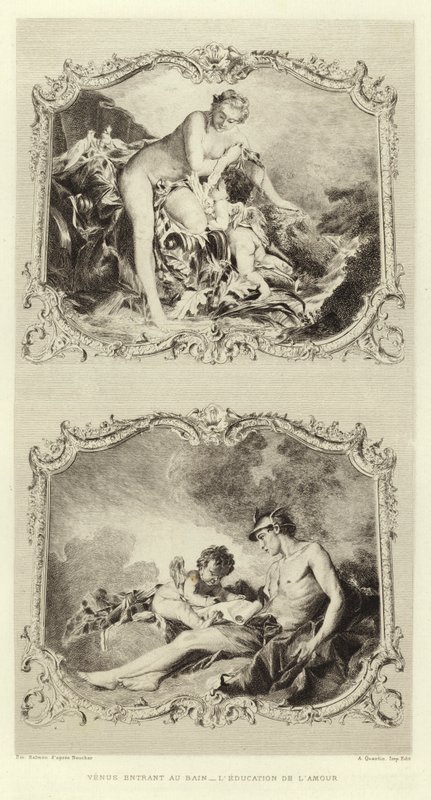 Venus Entrando al Baño, La educación del Amor de Francois (after) Boucher