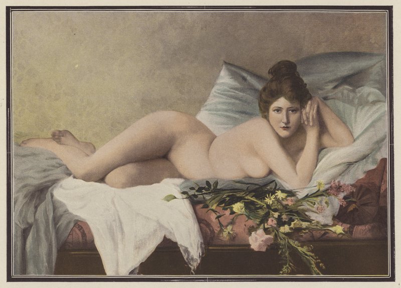 Flores descoloridas de un amante (litografía en color) de Francois Maurice Lard